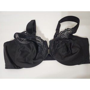 Glamorise Women's Wonderwire Front-Closure Bra Underwire #1245 Black Size 46C